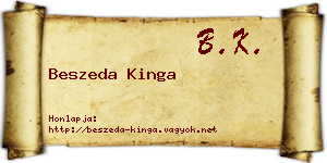 Beszeda Kinga névjegykártya