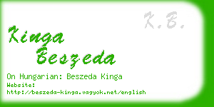 kinga beszeda business card